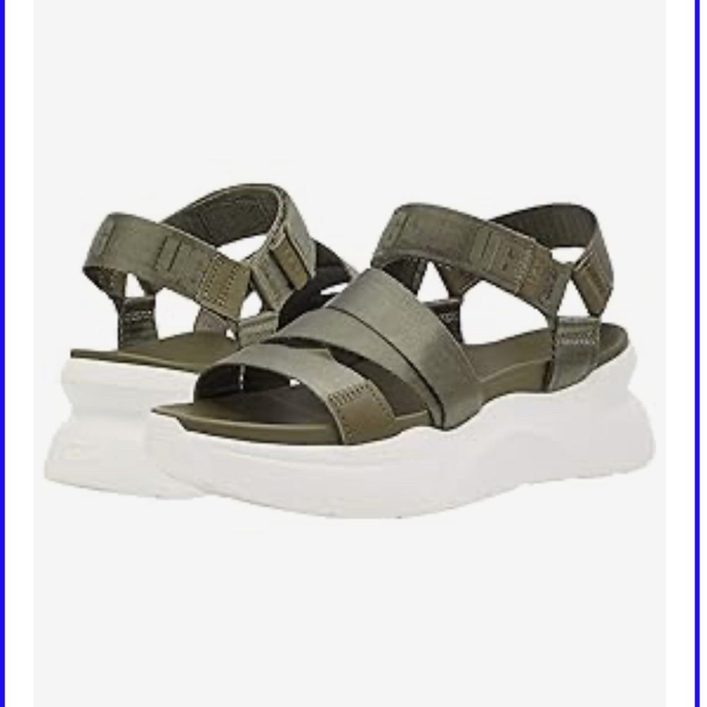 Ugg La Shores Platform Burnt Olive Sandal Size 9.